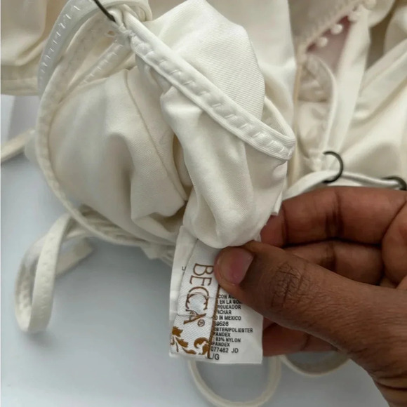 Becca French Trellis One Piece Swimsuit – Multicolor Ladder Front Monokini L - Picture 5 of 7